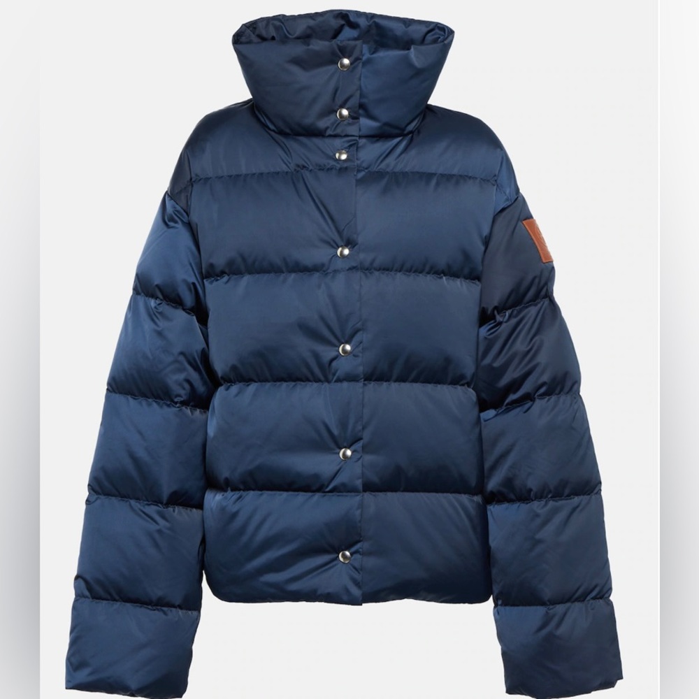 Tory Sport down puffer jacket in navy blue